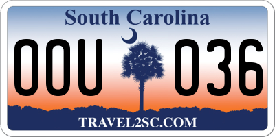 SC license plate OOU036
