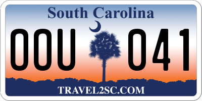 SC license plate OOU041