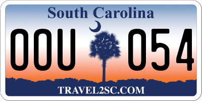 SC license plate OOU054