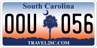 SC license plate OOU056