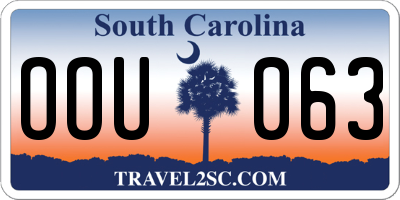 SC license plate OOU063