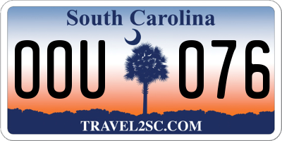 SC license plate OOU076