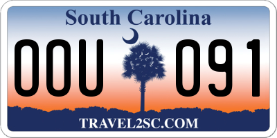 SC license plate OOU091