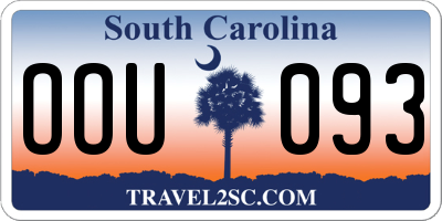 SC license plate OOU093