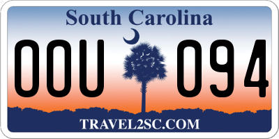 SC license plate OOU094
