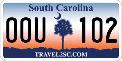 SC license plate OOU102