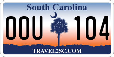 SC license plate OOU104