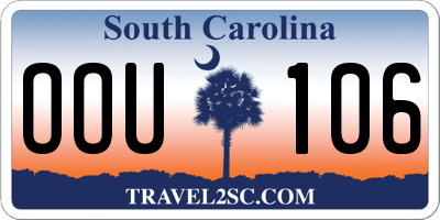 SC license plate OOU106