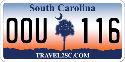 SC license plate OOU116
