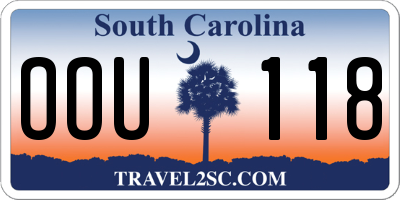 SC license plate OOU118