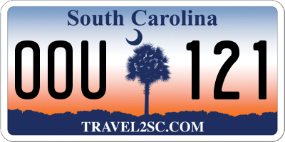 SC license plate OOU121