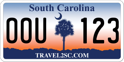 SC license plate OOU123