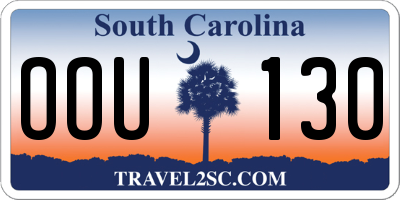 SC license plate OOU130