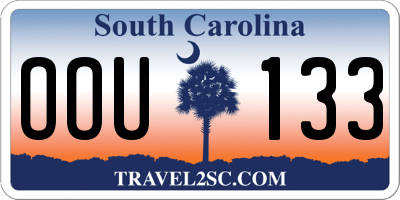 SC license plate OOU133