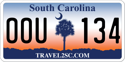 SC license plate OOU134