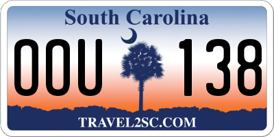 SC license plate OOU138