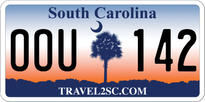 SC license plate OOU142