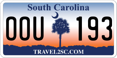 SC license plate OOU193