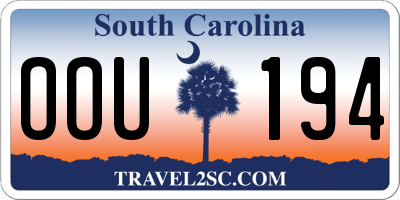 SC license plate OOU194