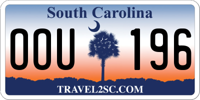 SC license plate OOU196