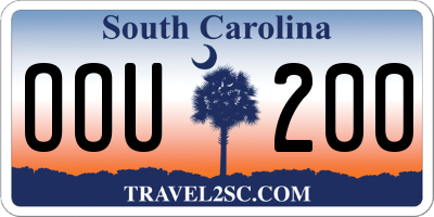 SC license plate OOU200