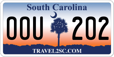 SC license plate OOU202