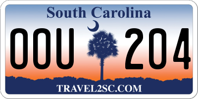 SC license plate OOU204