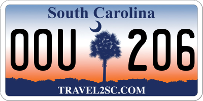 SC license plate OOU206