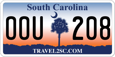SC license plate OOU208