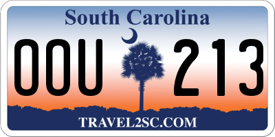 SC license plate OOU213