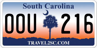 SC license plate OOU216