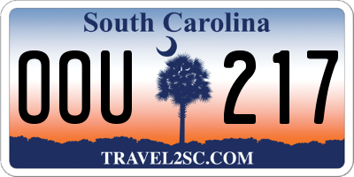 SC license plate OOU217