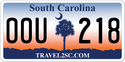 SC license plate OOU218