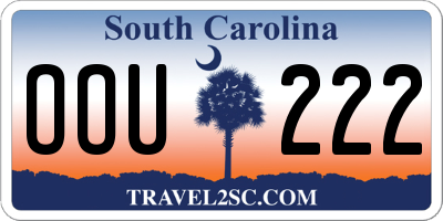 SC license plate OOU222