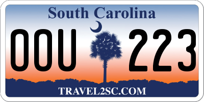 SC license plate OOU223