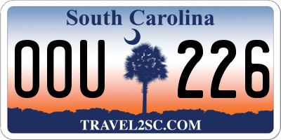 SC license plate OOU226