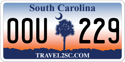 SC license plate OOU229