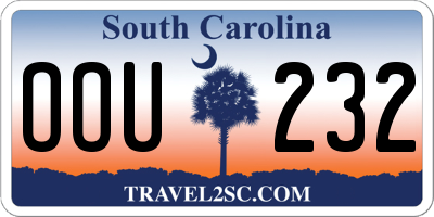 SC license plate OOU232