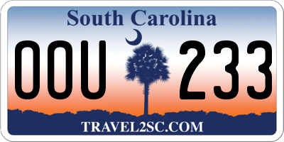 SC license plate OOU233