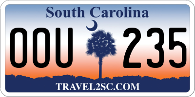SC license plate OOU235