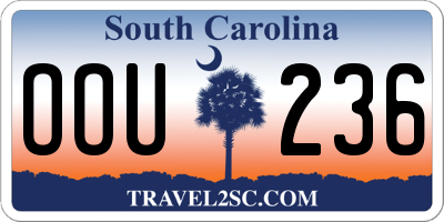 SC license plate OOU236