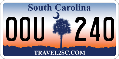 SC license plate OOU240