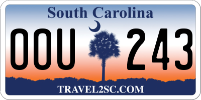 SC license plate OOU243