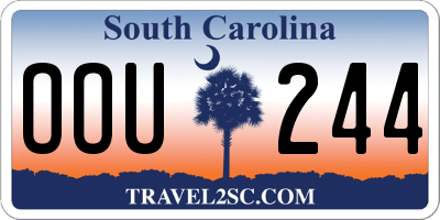SC license plate OOU244