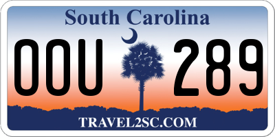 SC license plate OOU289