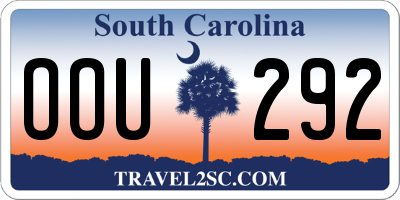 SC license plate OOU292