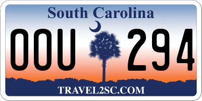 SC license plate OOU294