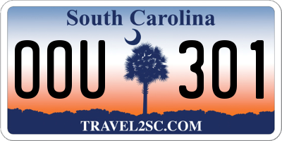 SC license plate OOU301