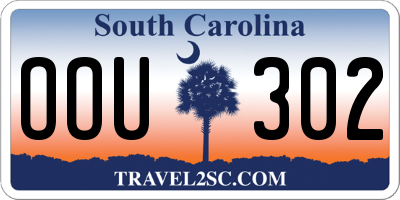SC license plate OOU302