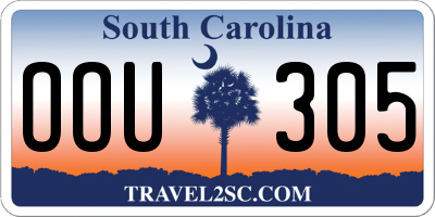 SC license plate OOU305